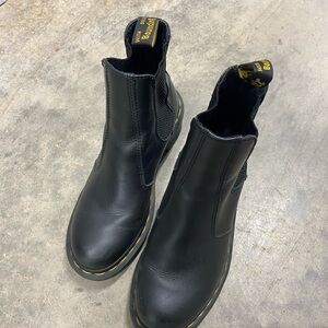 Dr. Martens Black Chelsea Boots with Yellow Stitching